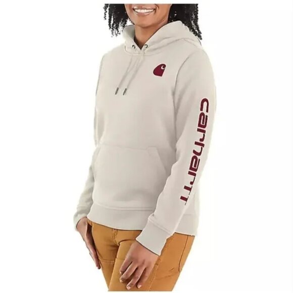 NEW CARHARTT Relaxed Fit Midweight Logo Sleeve Graphic Sweatshirt Hoodie Size XL - Picture 1 of 6